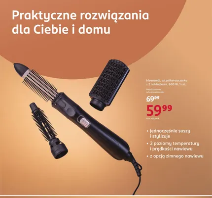 Szczotko-suszarka z 2 nakładkami Ideenwelt promocja w Rossmann