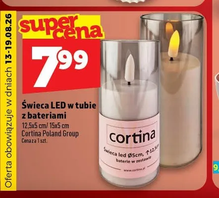 Świeca LED w tubie z bateriami Cortina promocja w TOPAZ