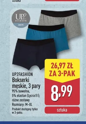 Bokserki męskie UP2FASHION 3-pak promocja w Aldi
