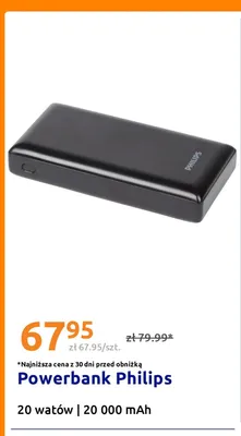 Powerbank Philips 20W 20000mAh promocja w Action