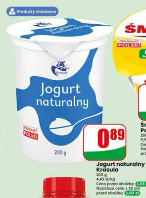 Jogurt naturalny Krasula promocja w Dino