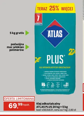 Klej odkształcalny Atlas Plus promocja w Leroy Merlin