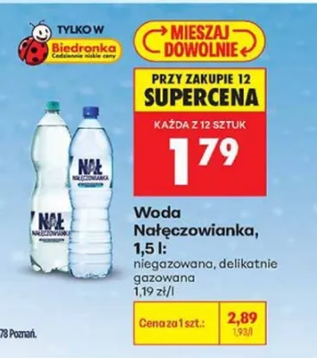 Woda Nałęczowianka niegazowana promocja w Biedronka