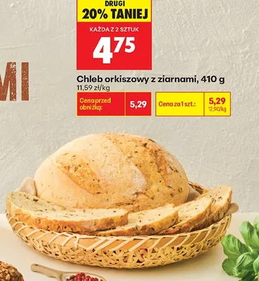 Chleb orkiszowy z ziarnami promocja w Biedronka