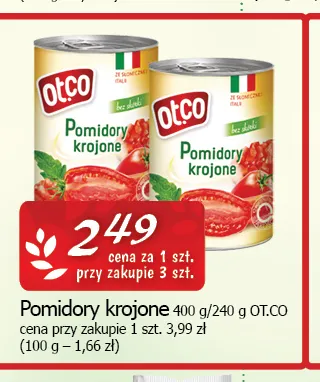 Pomidory krojone Ot.co promocja w CEZAR Delikatesy