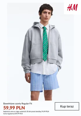 Szorty bawełniane H&M Regular Fit promocja w H&M