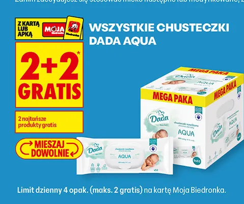 Chusteczki Dada Aqua promocja w Biedronka