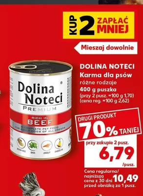 Karma dla psów Dolina Noteci Premium bogata w wołowinę promocja w Kaufland