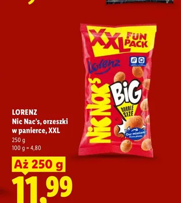 Orzeszki w panierce Nic Nac's XXL Lorenz promocja w Lidl