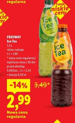 Napój Ice Tea Green Freeway promocja w Lidl