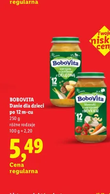 Danie dla dzieci BoboVita Kluseczki z warzywami i indykiem promocja w Lidl