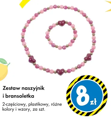 Zestaw naszyjnik i bransoletka promocja w Tedi