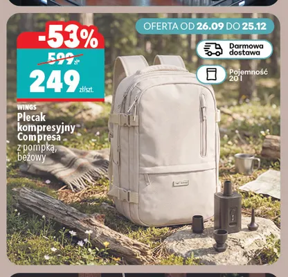 Plecak kompresyjny Compresa z pompką Wings promocja w Biedronka Home