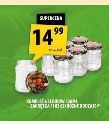 Komplet 6 słoików Galicja 520 ml z zakrętkami fi 82 promocja w Arhelan