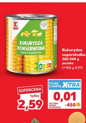 Kukurydza supersłodka K-Classic promocja w Kaufland