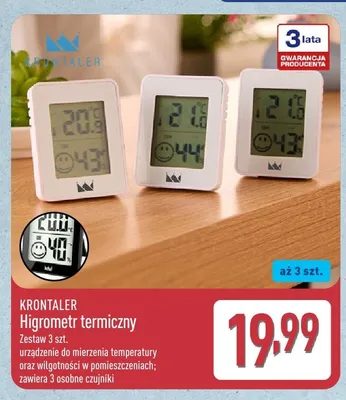 Higrometr termiczny Krontaler 3-pak promocja w Aldi