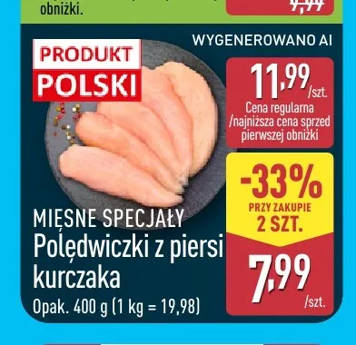 Polędwiczki z piersi kurczaka Mięsne Specjały promocja w Aldi