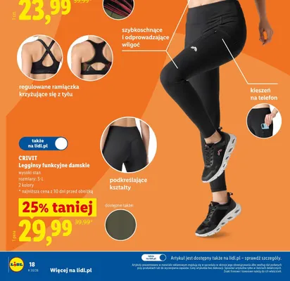 Legginsy funkcyjne damskie Crivit wysoki stan promocja w Lidl