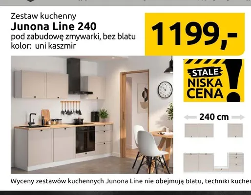 Zestaw kuchenny Junona Line 240 Black Red White uni kaszmir promocja w Black Red White
