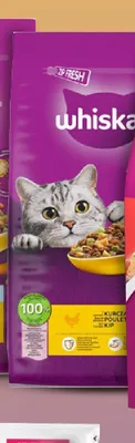 Karma sucha dla kotów Whiskas z kurczakiem promocja w Netto