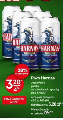 Piwo Harnaś Jasne Pełne promocja w Żabka