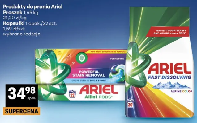 Kapsułki do prania Ariel Allin1 Pods promocja w Delikatesy Centrum
