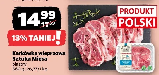 Karkówka wieprzowa plastry promocja w Netto