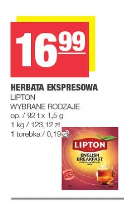 Herbata ekspresowa Lipton English Breakfast promocja w SPAR