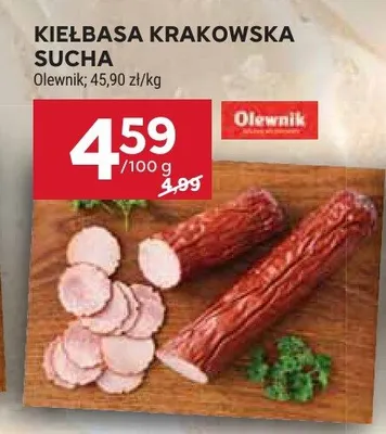 Kiełbasa krakowska sucha Olewnik promocja w Stokrotka
