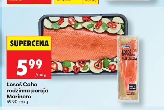 Łosoś Coho rodzinna porcja Marinero promocja w Biedronka
