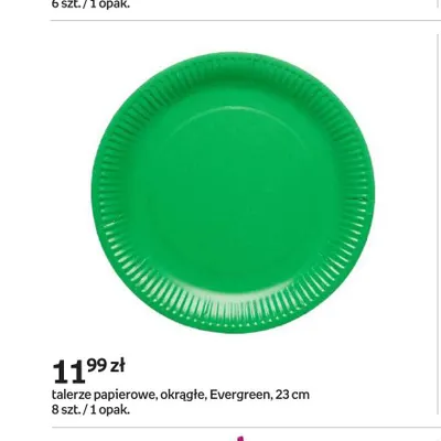 Talerze papierowe okrągłe Evergreen 23 cm promocja w Empik