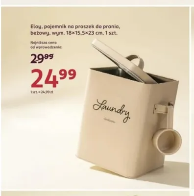 Pojemnik na proszek do prania Eloy beżowy promocja w Rossmann
