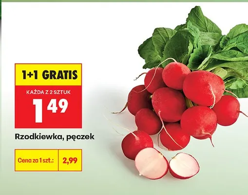 Rzodkiewka, pęczek promocja w Biedronka