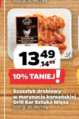 Szaszłyk drobiowy w marynacie koreańskiej Grill Bar Sztuka Mięsa promocja w Netto