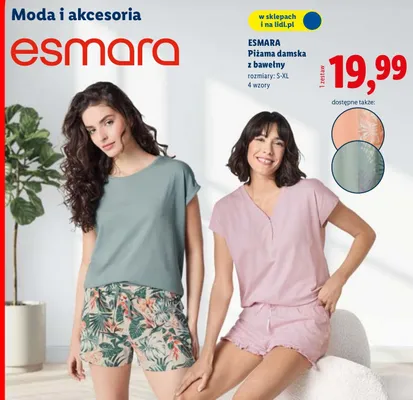 Piżama damska z bawełny promocja w Lidl