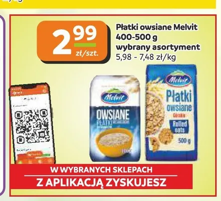 Płatki owsiane Melvit błyskawiczne promocja w Gama