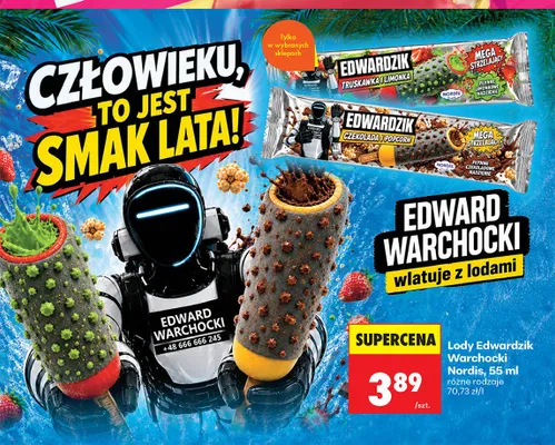 Lody Edwardzik Nordis Czekolada i Popcorn promocja w Biedronka