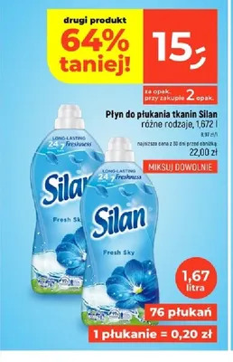 Płyn do płukania tkanin Silan promocja w Dealz