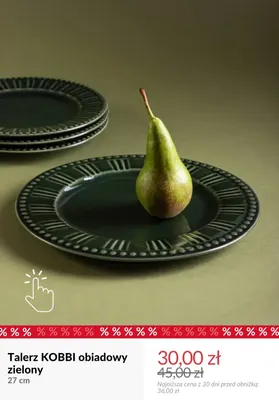 Talerz Kobbi obiadowy zielony 27 cm promocja w Homla