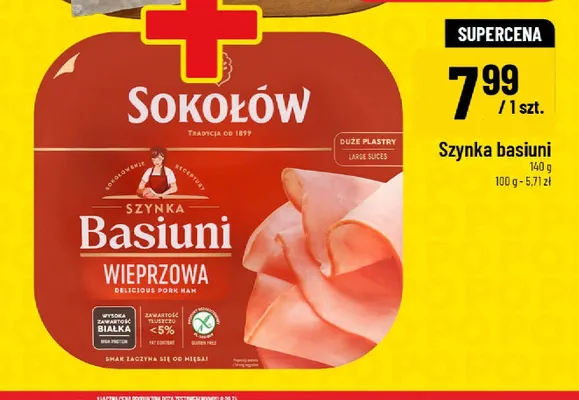 Szynka Basiuni wieprzowa Sokołów promocja w POLOmarket