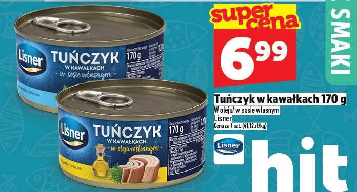 Tuńczyk w kawałkach w oleju w sosie własnym promocja w TOPAZ