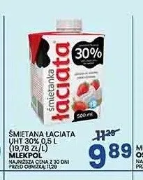 Śmietana Łaciata UHT 30% Mlekpol promocja w Wafelek