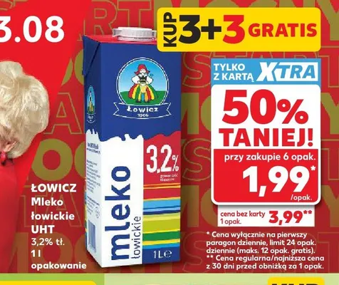 Mleko łowickie UHT 3,2% Łowicz promocja w Kaufland