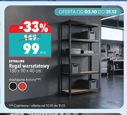 Regał warsztatowy 180x90x40 cm Extralink promocja w Biedronka