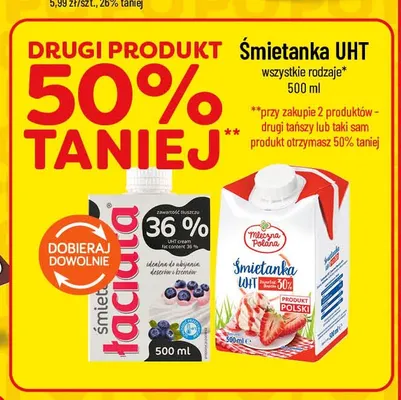 Śmietanka UHT Łaciata 36% promocja w POLOmarket