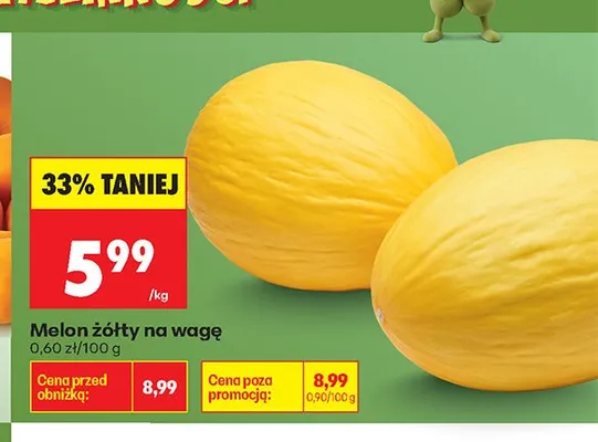 Melon żółty na wagę promocja w Biedronka