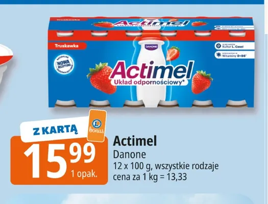 Actimel Danone 12-pak promocja w Leclerc