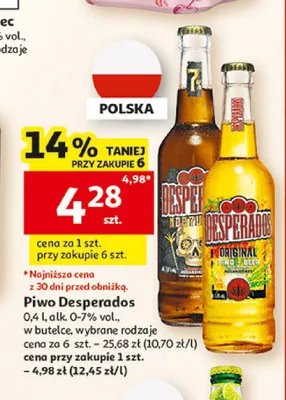 Piwo Desperados promocja w Auchan