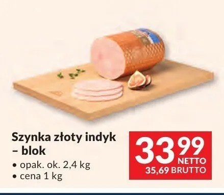 Szynka złoty indyk blok Indykpol promocja w Makro
