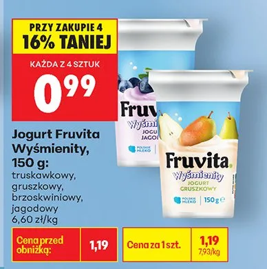 Jogurt Wyśmienity jagodowy promocja w Biedronka